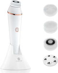 Rechargeable Waterproof Facial Cleanser Brush with 3 Speed, Face Spin Brush Set with 4 Brush Heads for Gentle Exfoliating, Deep Cleansing and Face Massage