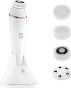 Rechargeable Waterproof Facial Cleanser Brush with 3 Speed, Face Spin Brush Set with 4 Brush Heads for Gentle Exfoliating, Deep Cleansing and Face Massage