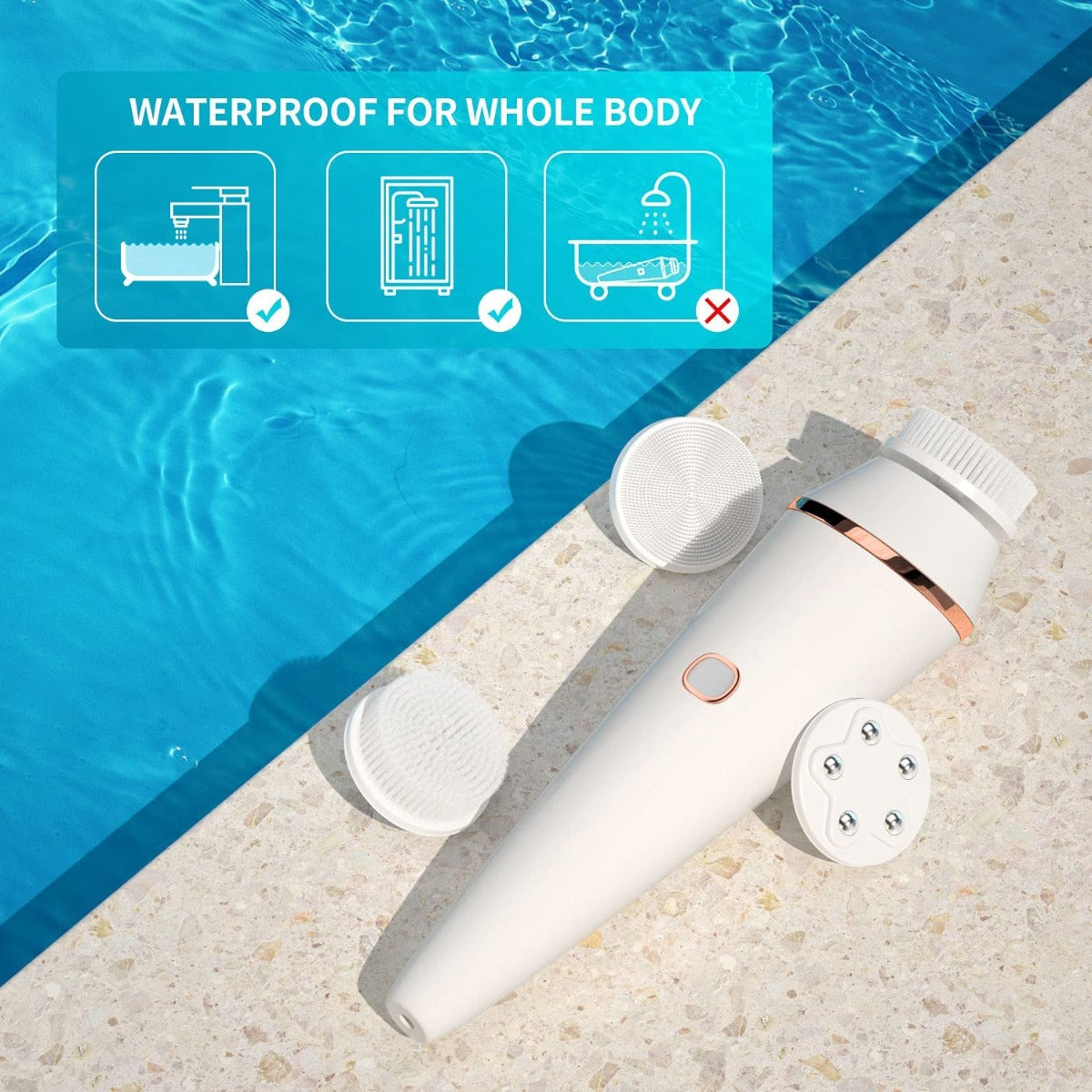 Rechargeable Waterproof Facial Cleanser Brush with 3 Speed, Face Spin Brush Set with 4 Brush Heads for Gentle Exfoliating, Deep Cleansing and Face Massage