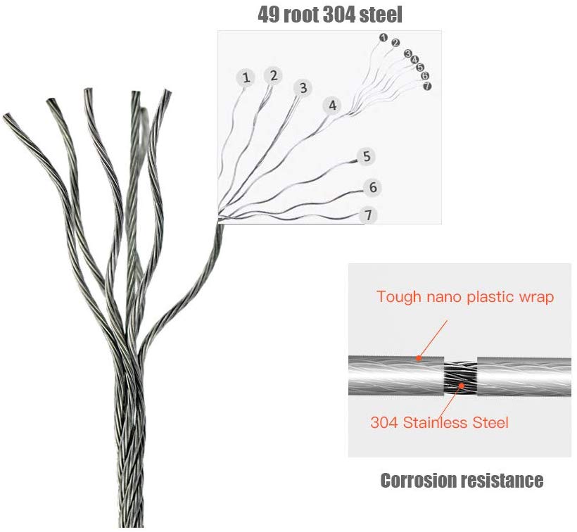Retractable and Adjustable Stainless Steel Clothesline