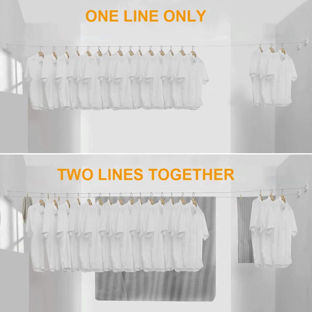 Retractable and Adjustable Stainless Steel Clothesline