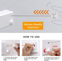 Retractable and Adjustable Stainless Steel Clothesline