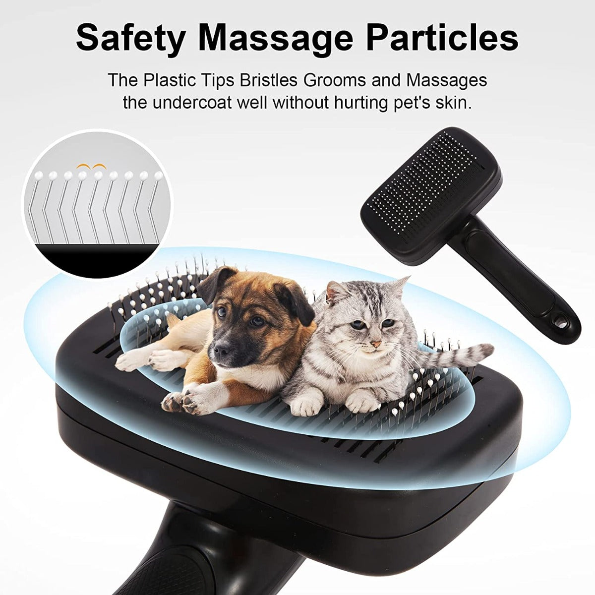 WOPQAEM Self Cleaning Grooming Slicker Brush for Cats and Dogs