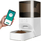 Automatic Cat & Dog Timed Feeder with APP Control & Food Dispenser with Stainless Steel & Lock Lid, Up to 20 Portions 10 Meals Per Day, 30S Voice Recorder, 4L Programmable