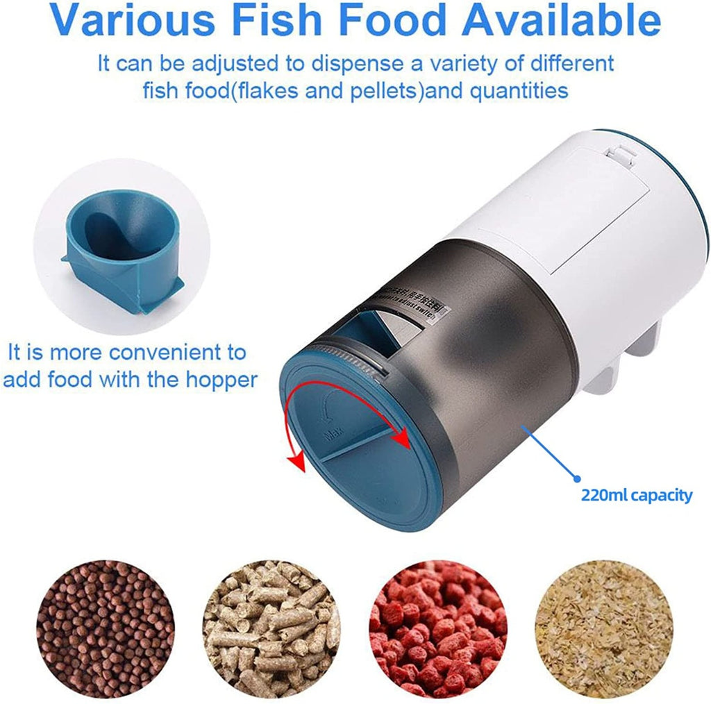 Boxtech Automatic Fish Feeder Two 1.5V Battery Operated Programmable (Packed Without Batteries)