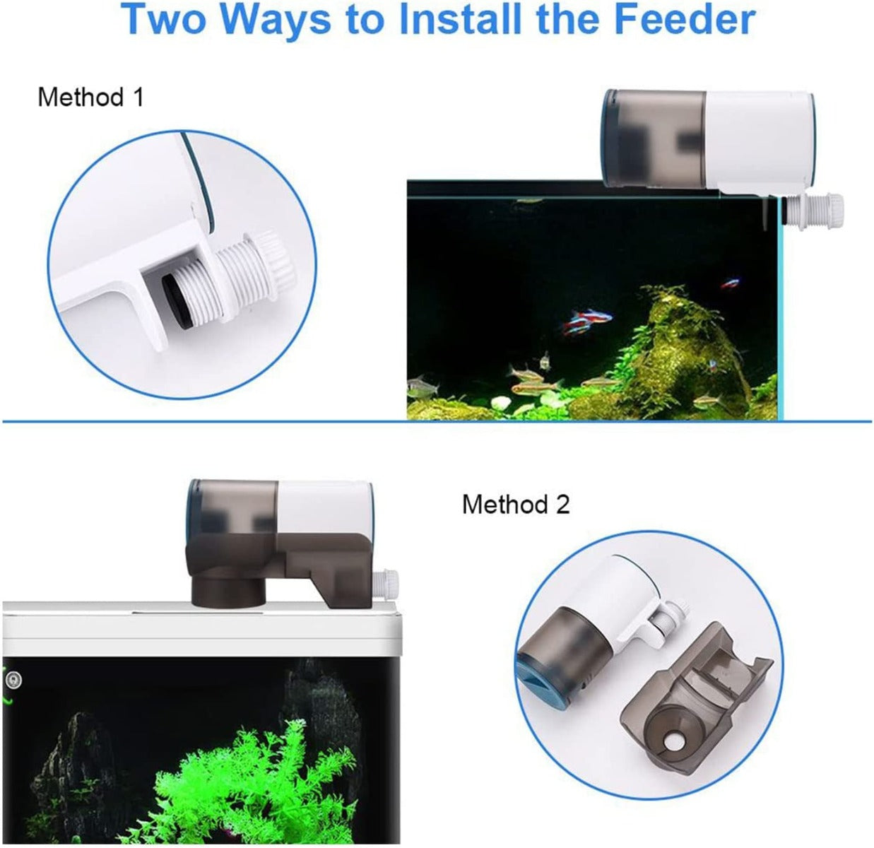 Boxtech Automatic Fish Feeder Two 1.5V Battery Operated Programmable (Packed Without Batteries)