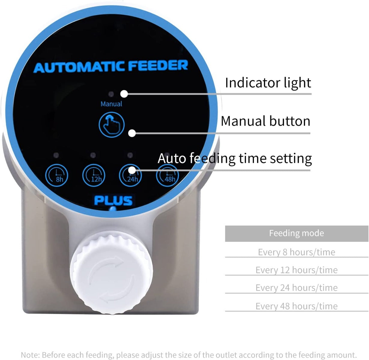 Boxtech Automatic Fish Feeder Two 1.5V Battery Operated Programmable (Packed Without Batteries)