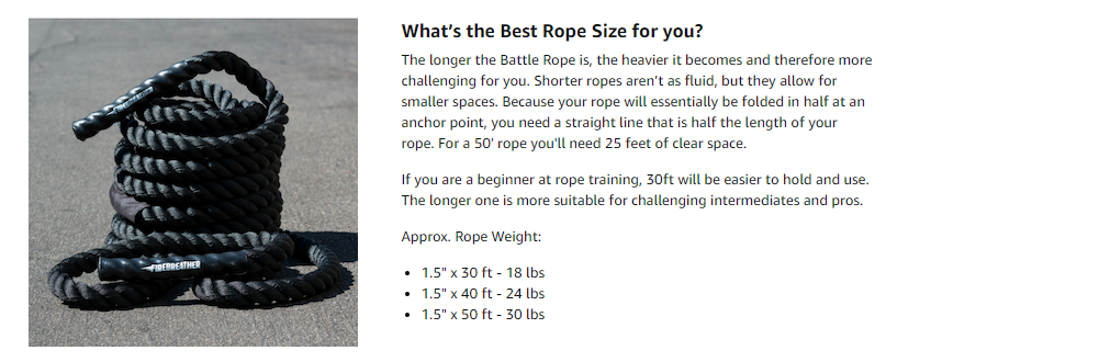 Battle Ropes with Foldable Poster and Anchor Kit