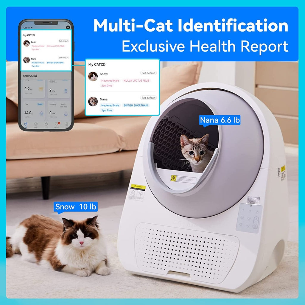 CATLINK Smart Automatic Self-Cleaning Cat Litter Box with APP Control, Double Odor Removal for Multiple Cats (Luxury Pro)
