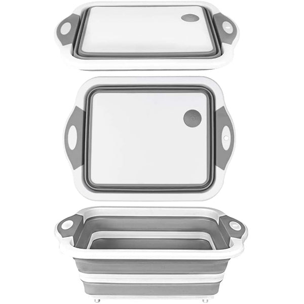 Collapsible Cutting Board with Colander