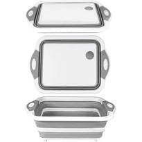 Collapsible Cutting Board with Colander