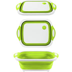 Collapsible Cutting Board with Colander