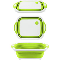 Collapsible Cutting Board with Colander