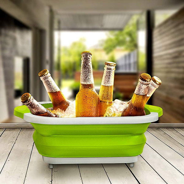 Collapsible Cutting Board with Colander