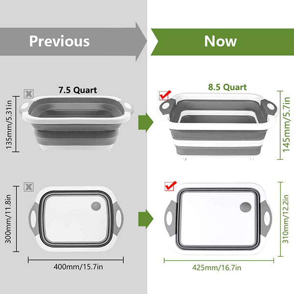 Collapsible Cutting Board with Colander