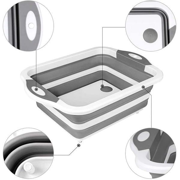 Collapsible Cutting Board with Colander