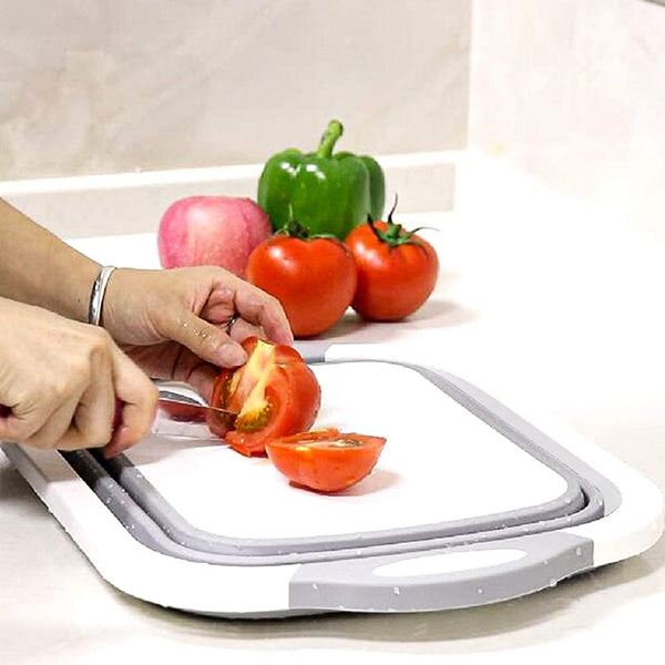 Collapsible Cutting Board with Colander