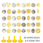 Stainless Steel Cookie Gun Set with 20 Cookie Discs and 4 Nozzles