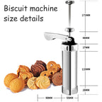 Stainless Steel Cookie Gun Set with 20 Cookie Discs and 4 Nozzles