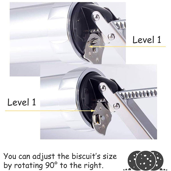 Stainless Steel Cookie Gun Set with 20 Cookie Discs and 4 Nozzles