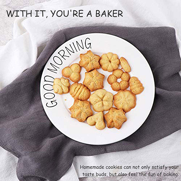 Stainless Steel Cookie Gun Set with 20 Cookie Discs and 4 Nozzles