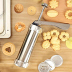 Stainless Steel Cookie Gun Set with 20 Cookie Discs and 4 Nozzles