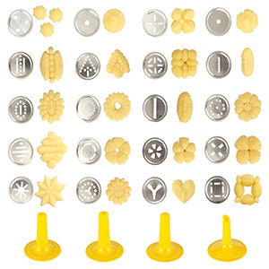 Stainless Steel Cookie Gun Set with 20 Cookie Discs and 4 Nozzles