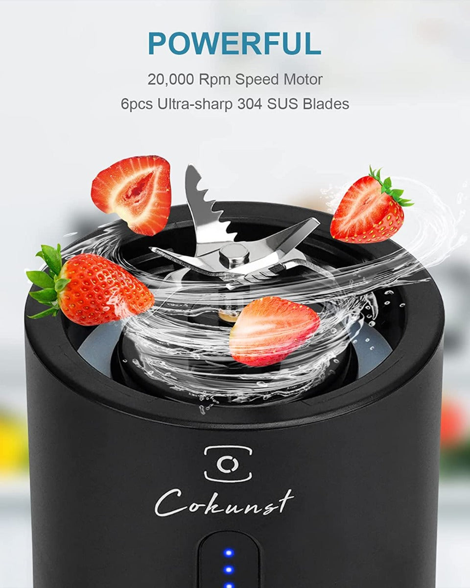COKUNST Portable Blender for Shakes and Smoothies, 18 Oz, 6 Blades & Type-C Rechargeable