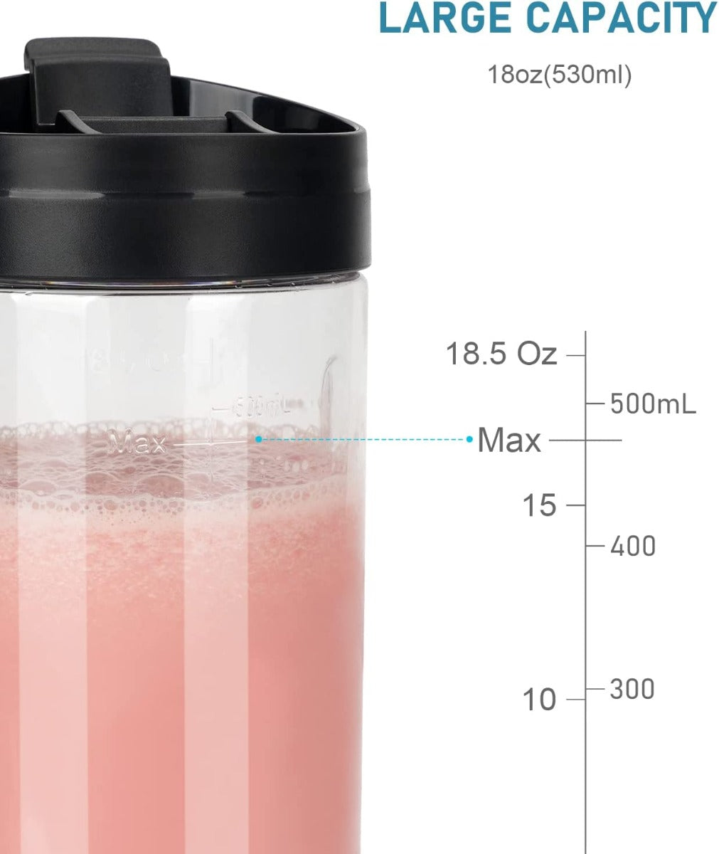 COKUNST Portable Blender for Shakes and Smoothies, 18 Oz, 6 Blades & Type-C Rechargeable