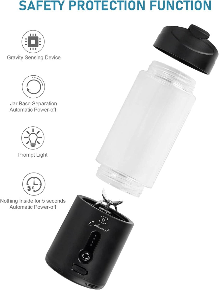 COKUNST Portable Blender for Shakes and Smoothies, 18 Oz, 6 Blades & Type-C Rechargeable