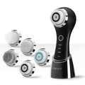 COSBEAUTY Sonic Facial Cleansing Brush with 5 Brush Heads, IPX7 Waterproof, Wireless Rechargeable, 3 Speeds Adjustment