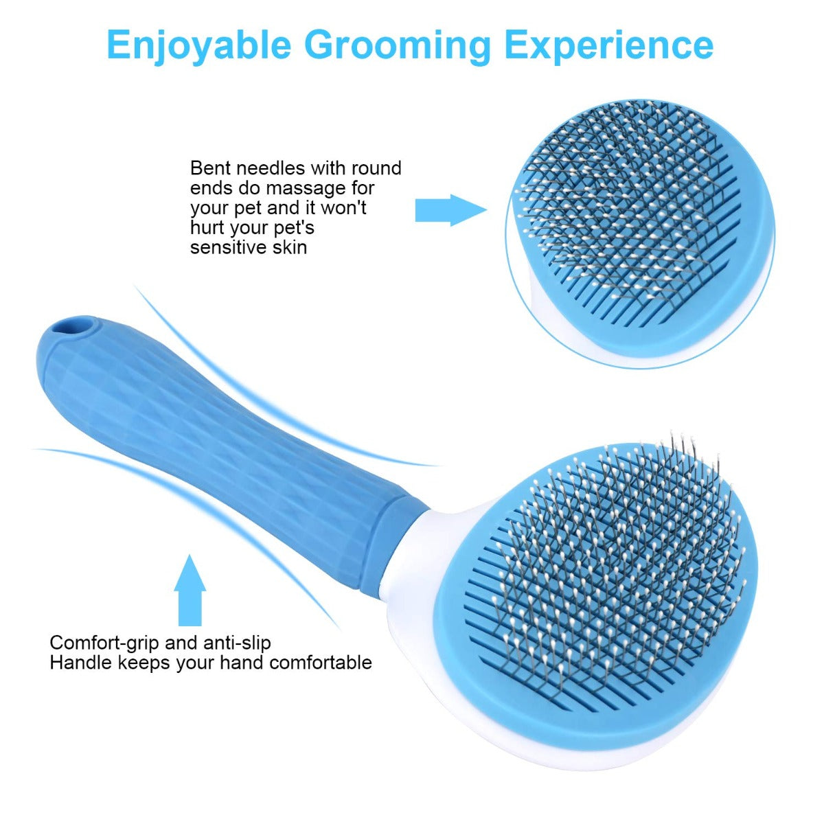Depets Dog, Cat & Rabbit Self Cleaning Slicker Brush for Shedding and Grooming