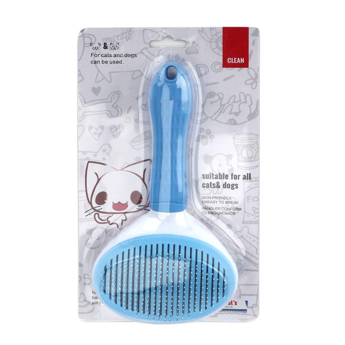 Depets Dog, Cat & Rabbit Self Cleaning Slicker Brush for Shedding and Grooming