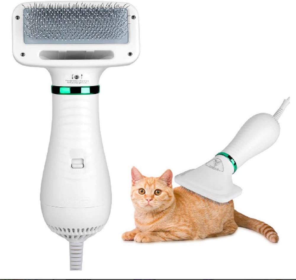DIFEN 2 in 1 Portable Pet Hair Dryer with with Comb, Adjustable Temperature and Low Noise