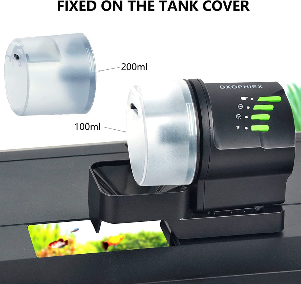 DXOPHIEX WiFi Automatic Fish Feeder for Aquarium and Turtle Tank with Fish Feeding Ring