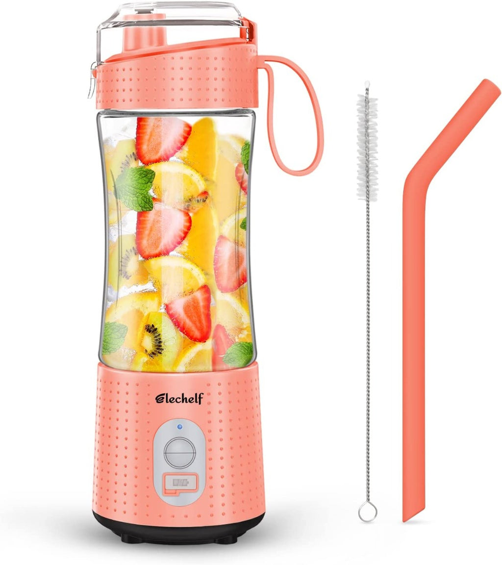 Mini Handheld Portable Blender 4000mAh USB Rechargeable with Six Blades, Sports, Travel, Gym (Orange)