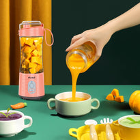 Mini Handheld Portable Blender 4000mAh USB Rechargeable with Six Blades, Sports, Travel, Gym (Orange)