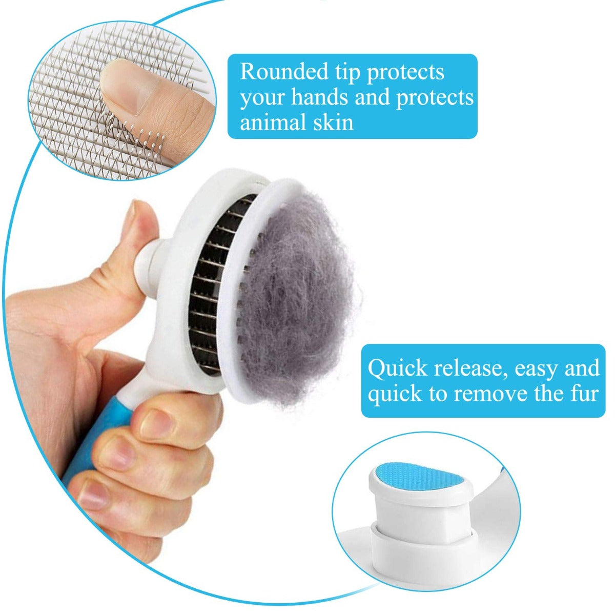 EMMiuss Dog & Cat Self Cleaning Slicker Brush for Shedding and Grooming