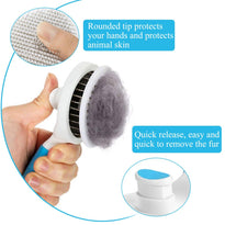 EMMiuss Dog & Cat Self Cleaning Slicker Brush for Shedding and Grooming