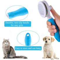 EMMiuss Dog & Cat Self Cleaning Slicker Brush for Shedding and Grooming