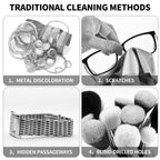 EXNICEXI Ultrasonic Jewelry Cleaner with Digital Timer 5 Timings, Basket, Watch Holder for Eyeglasses, Rings, Silvers, Coins 600ml (20oz)