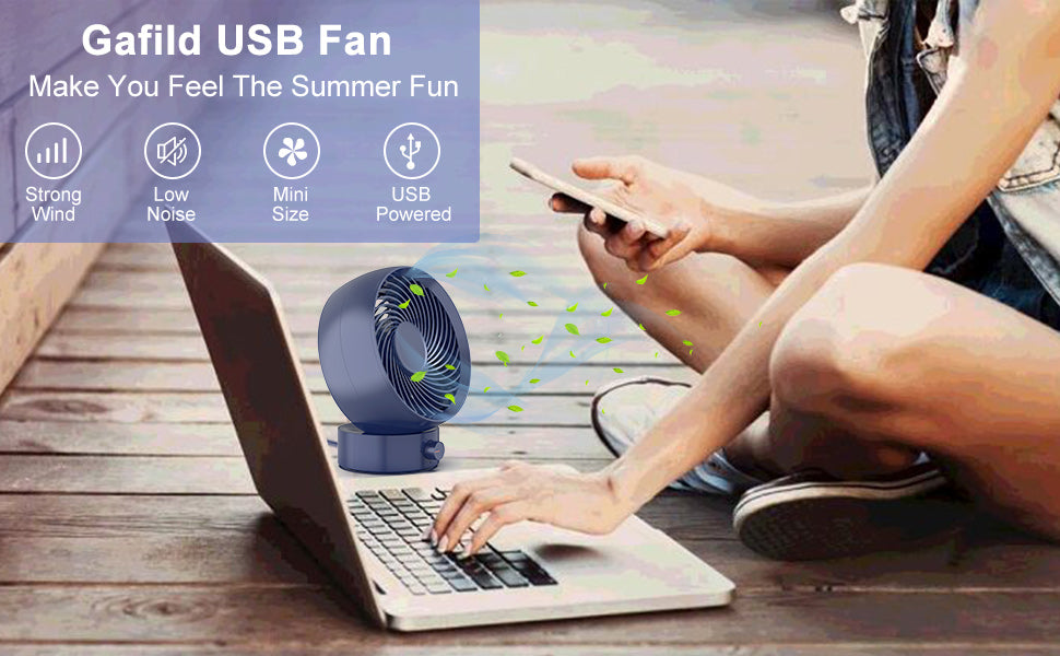 Gafild Mini USB Powered Desk Fan