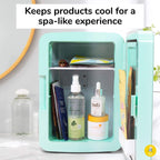 FaceTory Portable Mint Beauty Fridge (10-L / 12 Can) with Heat and Cool Capacity-Mint