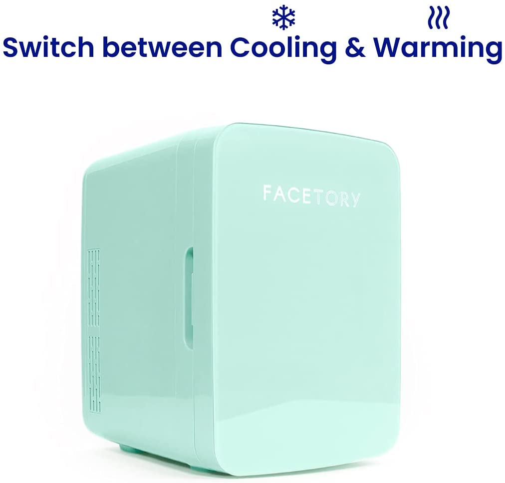 FaceTory Portable Mint Beauty Fridge (10-L / 12 Can) with Heat and Cool Capacity-Mint