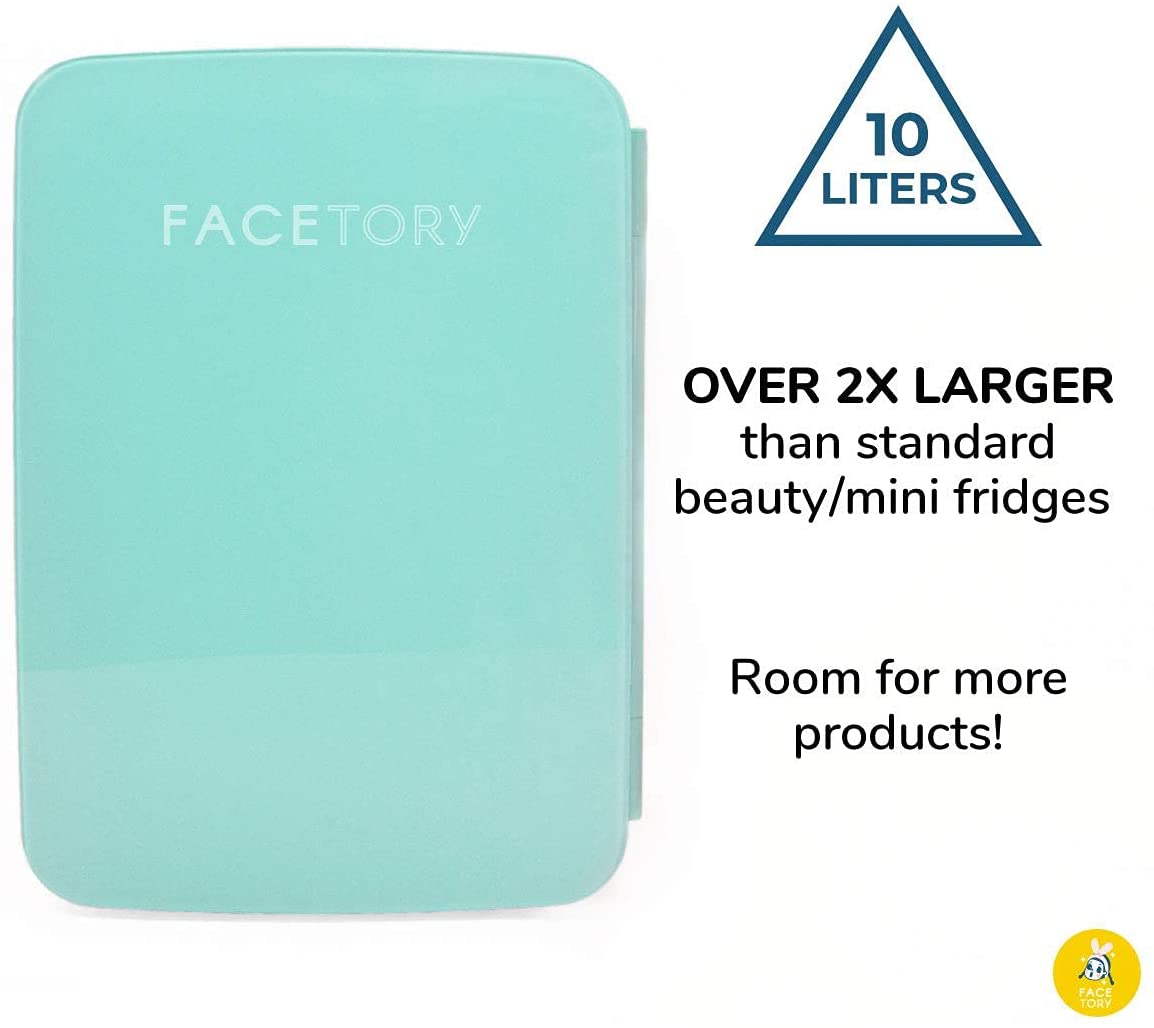 FaceTory Portable Mint Beauty Fridge (10-L / 12 Can) with Heat and Cool Capacity-Mint