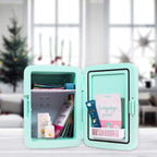 FaceTory Portable Mint Beauty Fridge (10-L / 12 Can) with Heat and Cool Capacity-Mint