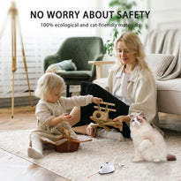 FEECOS Rechargeable Self Rotating Robotic Moving Pet Toys with USB, Light and Feathers for Kitten/Dogs/Puppy