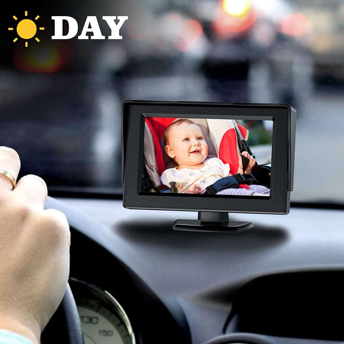 Baby Car Camera with Night Vision with 4.3-Inch HD Display, Observe The Baby's Every Move at Any Time while Driving