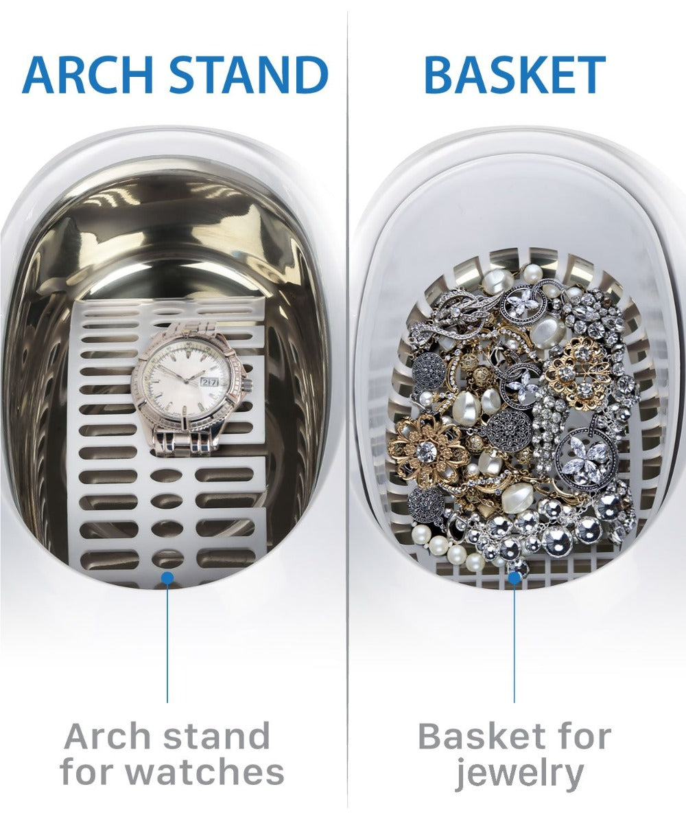 Fosmon Professional Ultrasonic Cleaner with Digital Timer (18 Preset Cycle, 600ML Stainless Steel Tank) for Eye Glasses, Watches, Earrings, Ring, Necklaces, Coins, Razors, Dentures