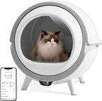 FRAPOW Self-Cleaning Automatic Cat Litter Box, No Scooping, Safety Protection Extra Large Cabin Weight Sensor APP Control Timer & Washable Cleaning Cabin